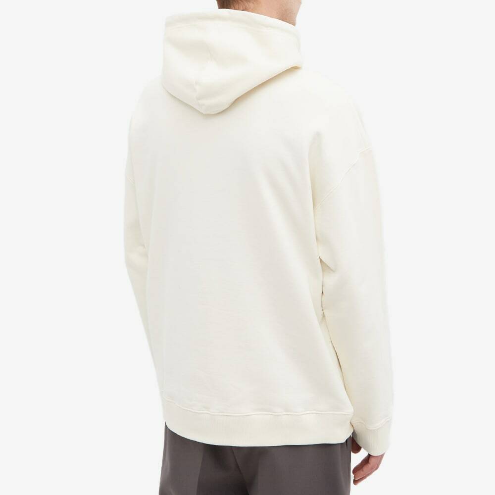Loewe Men's Anagram Leather Patch Hoody in White Ash Loewe