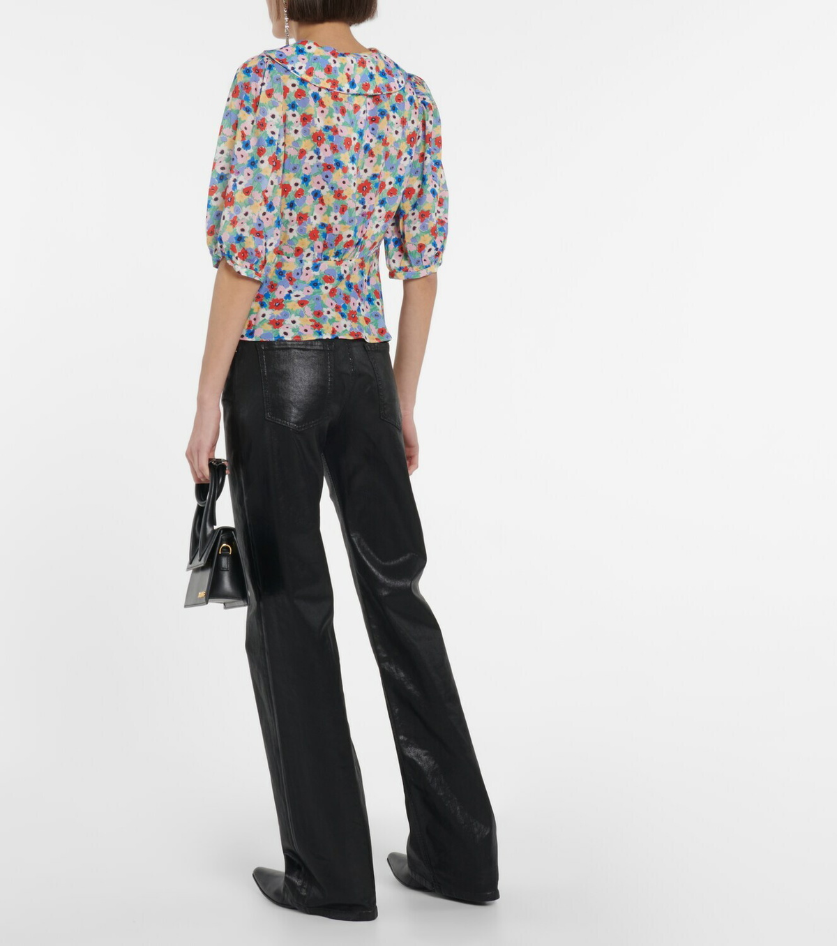 Rixo Warner floral tie-neck blouse