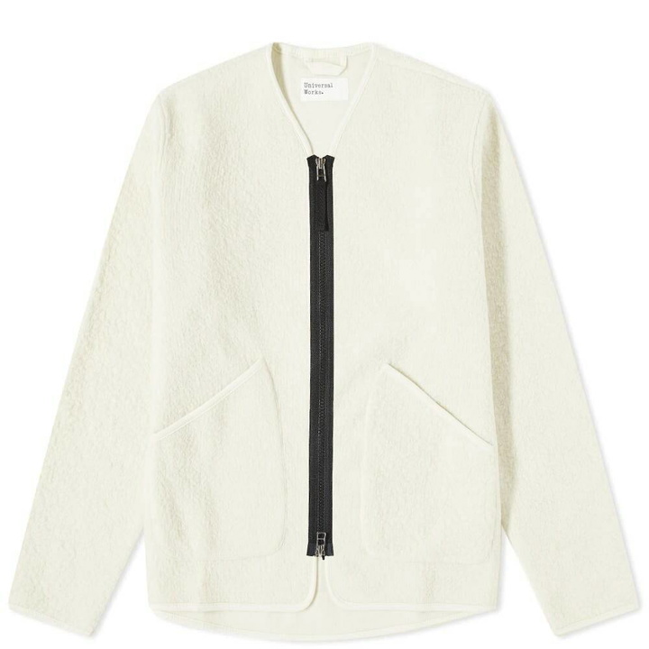 Photo: Universal Works Men's Zip Liner Jacket in Winter White