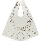 Simone Rocha Off-White Mini Lasercut Lace Shopper Tote