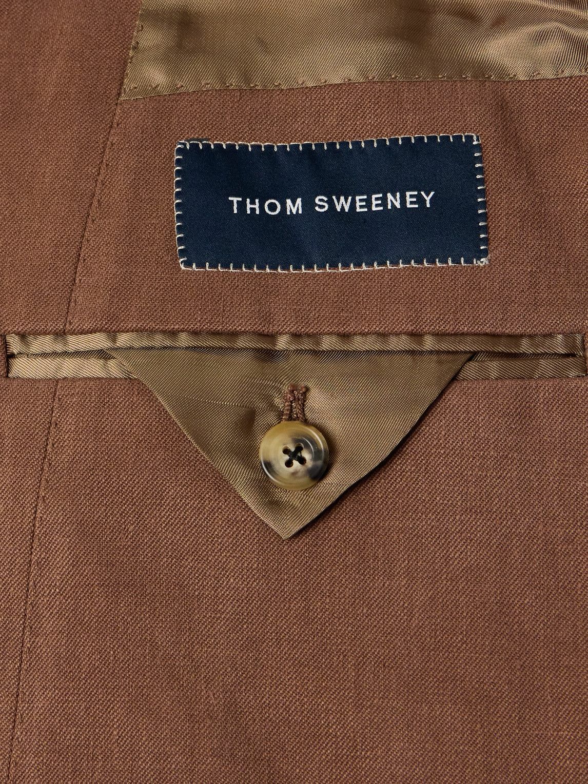 Thom Sweeney - Unstructured Double-Breasted Linen Suit Jacket - Brown