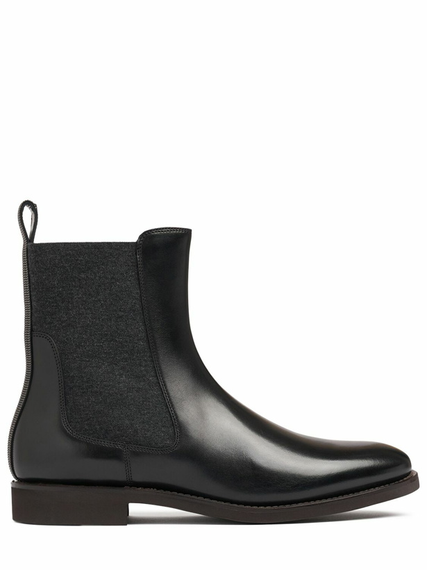 Photo: BRUNELLO CUCINELLI 10mm Leather Chelsea Boots