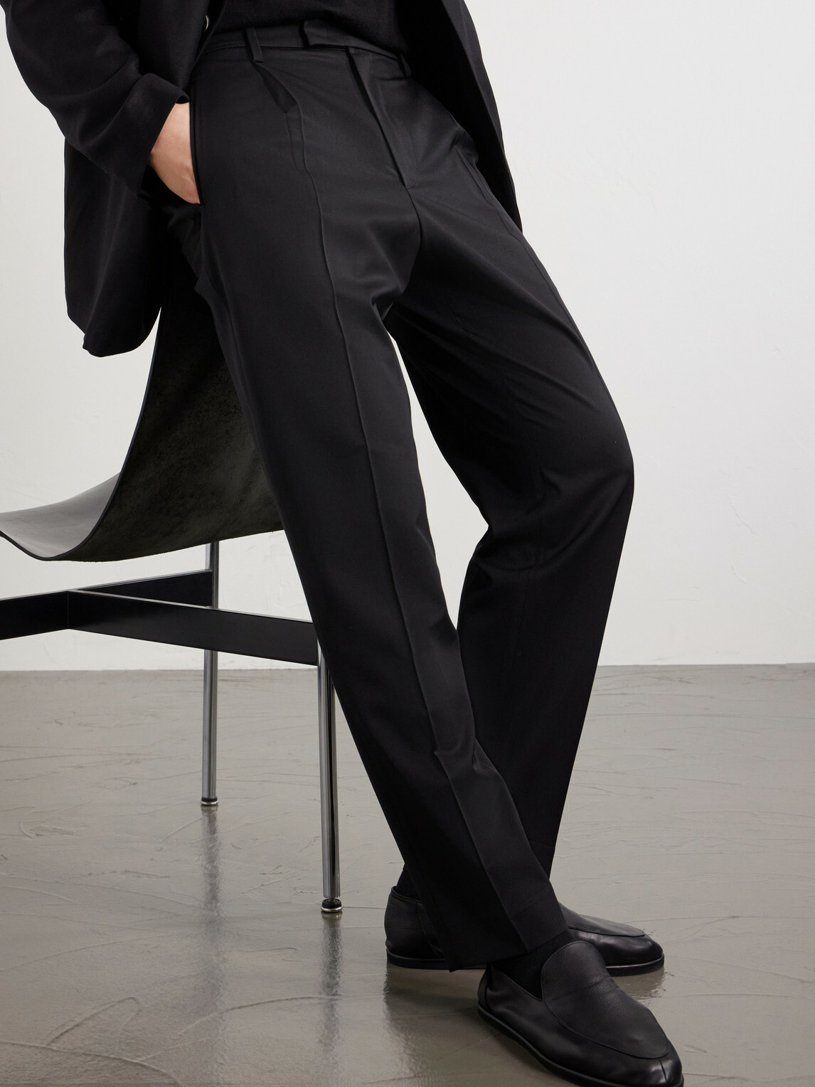 Barena - Straight-Leg Pleated Wool-Blend Gabardine Trousers - Black