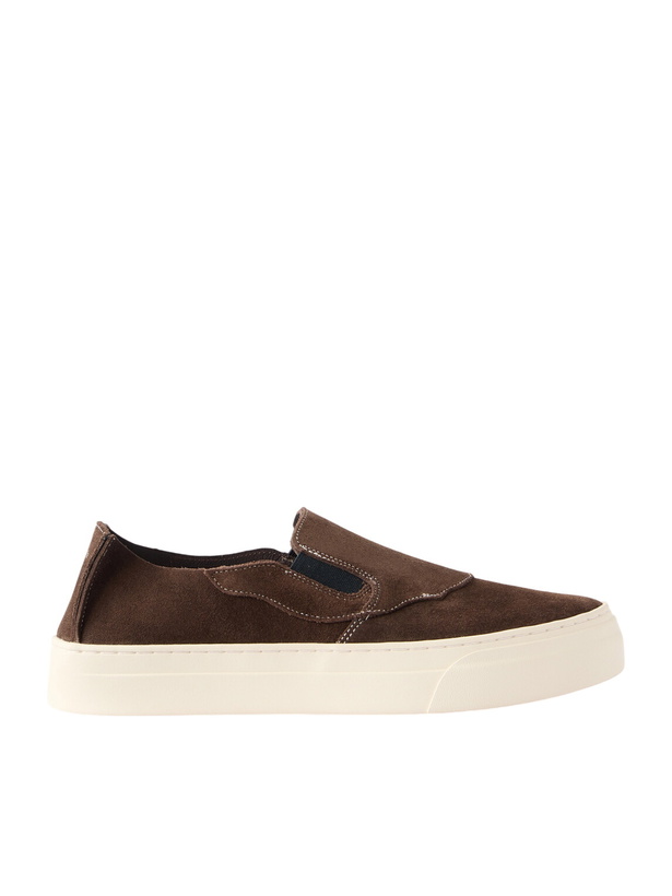 Photo: Omni - Lister Suede Slip-On Sneakers - Brown