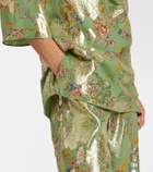 Valentino Draped fil coupé silk-blend lamé minidress