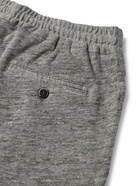 BARENA - Tapered Mélange Cotton and Linen-Blend Sweatpants - Gray