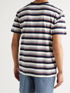 HOWLIN' - Striped Cotton-Jersey T-Shirt - Blue