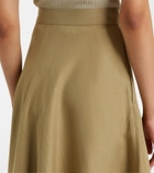 Max Mara Linen and silk twill midi skirt