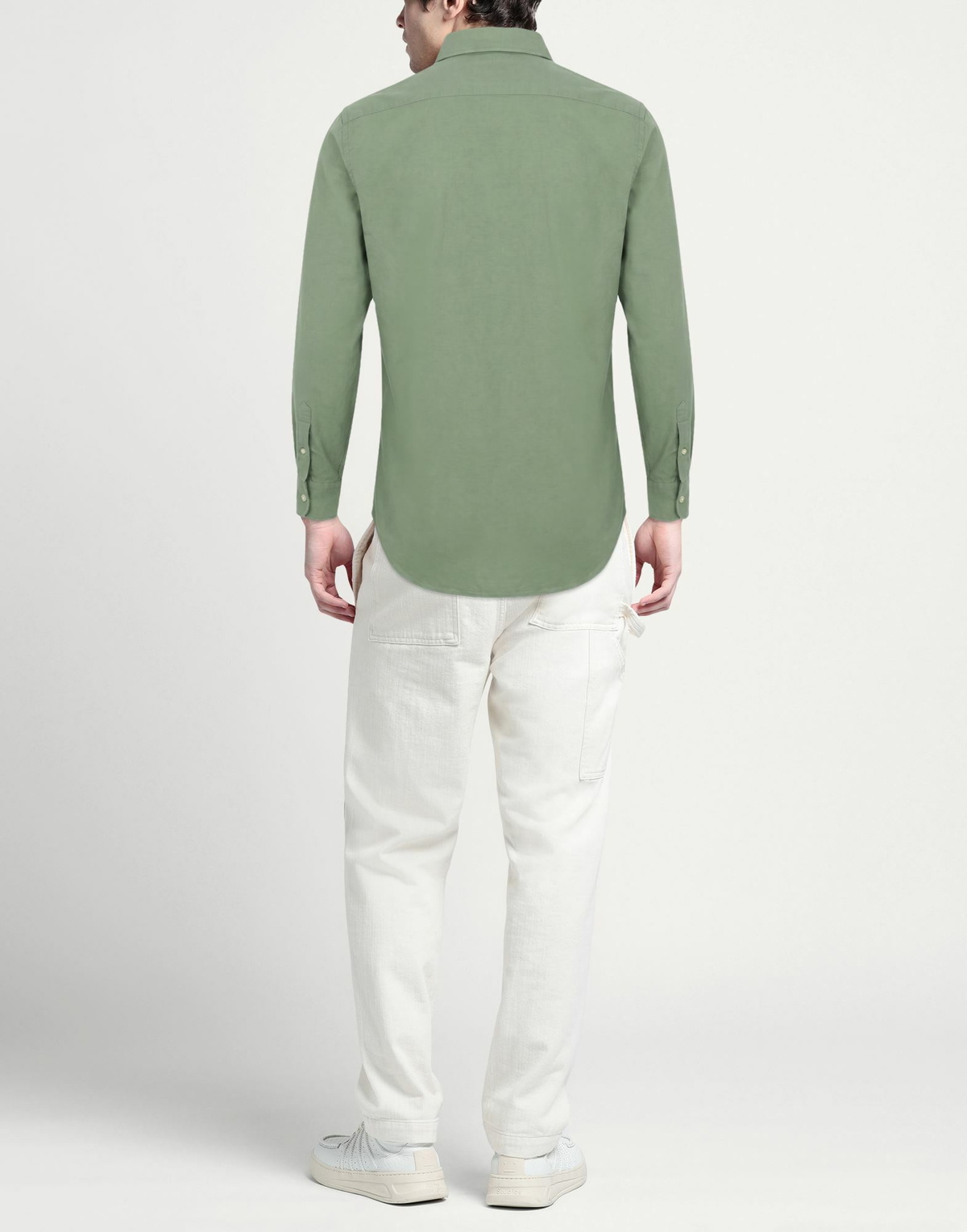 Finamore 1925 Mens Shirt in Sage green