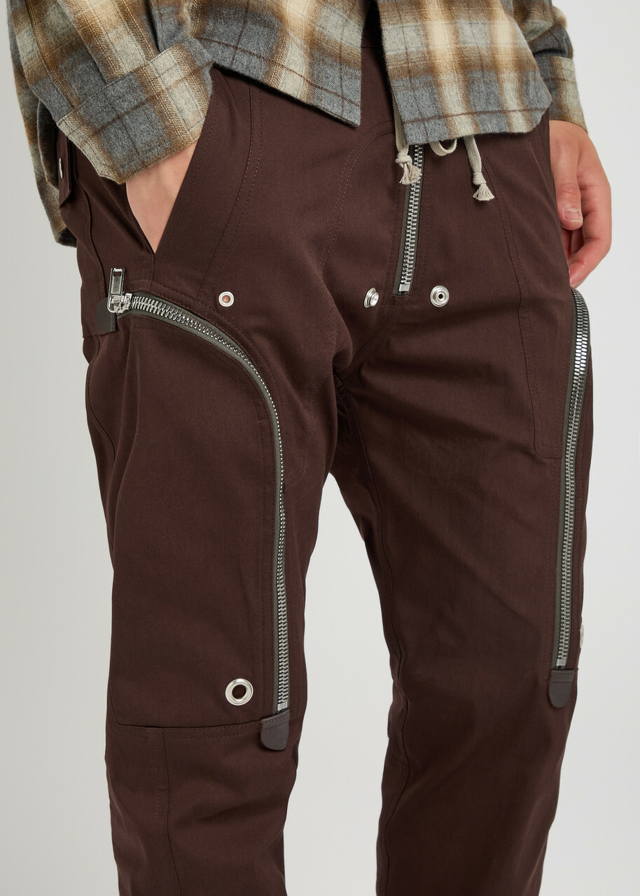 Rick Owens Bauhaus Stretch-cotton Cargo Trousers Brown