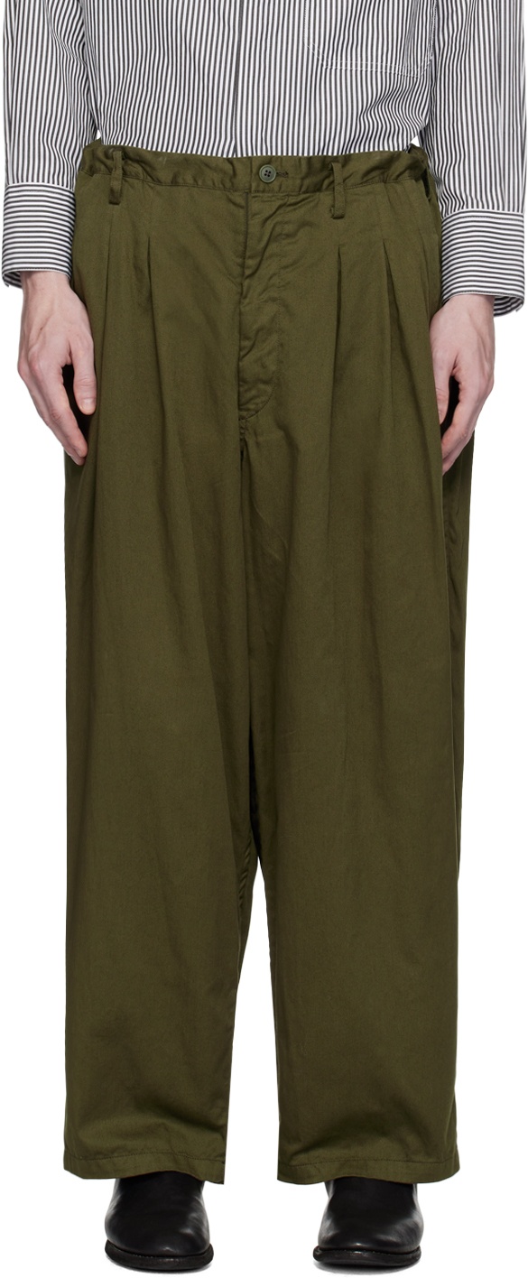 Photo: Y's For Men Khaki 12-Pleat Trousers