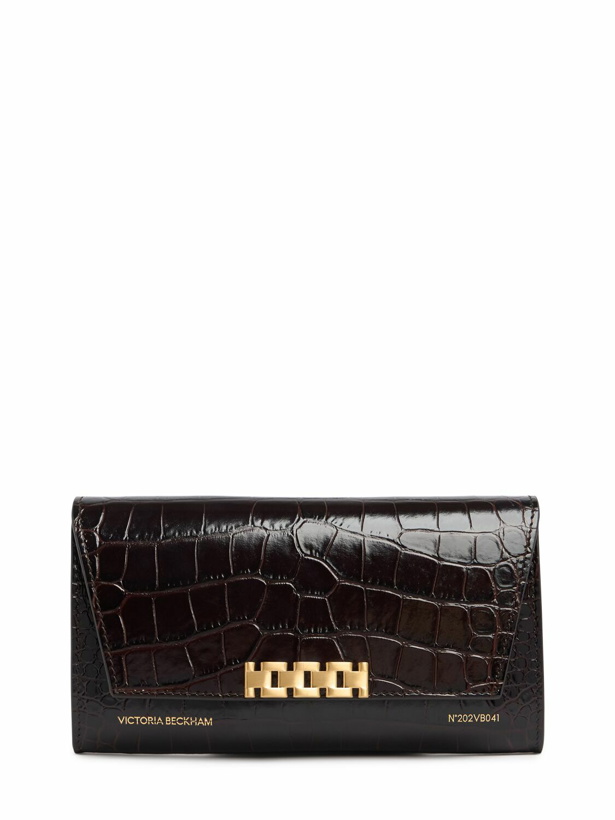 Photo: VICTORIA BECKHAM Croc Embossed Leather Wallet with chain