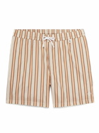Loro Piana - Bay Straight-Leg Mid-Length Striped Swim Shorts - Neutrals