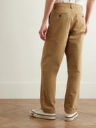 Noah - Straight-Leg Pleated Herringbone Cotton Trousers - Neutrals