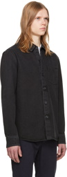 A.P.C. Black Vittorio Brodée Denim Shirt