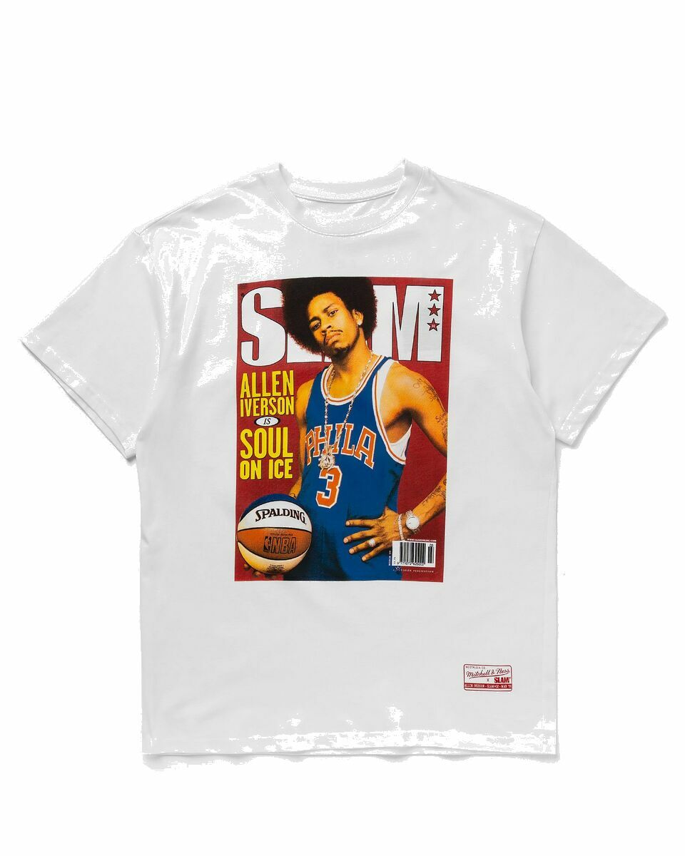 Photo: Mitchell & Ness Nba Slam Cover Tee Allen Iverson 76ers White - Mens - Shortsleeves