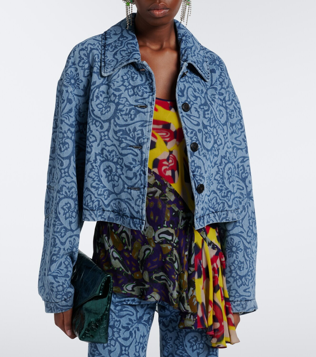 Dries Van Noten Floral denim jacket