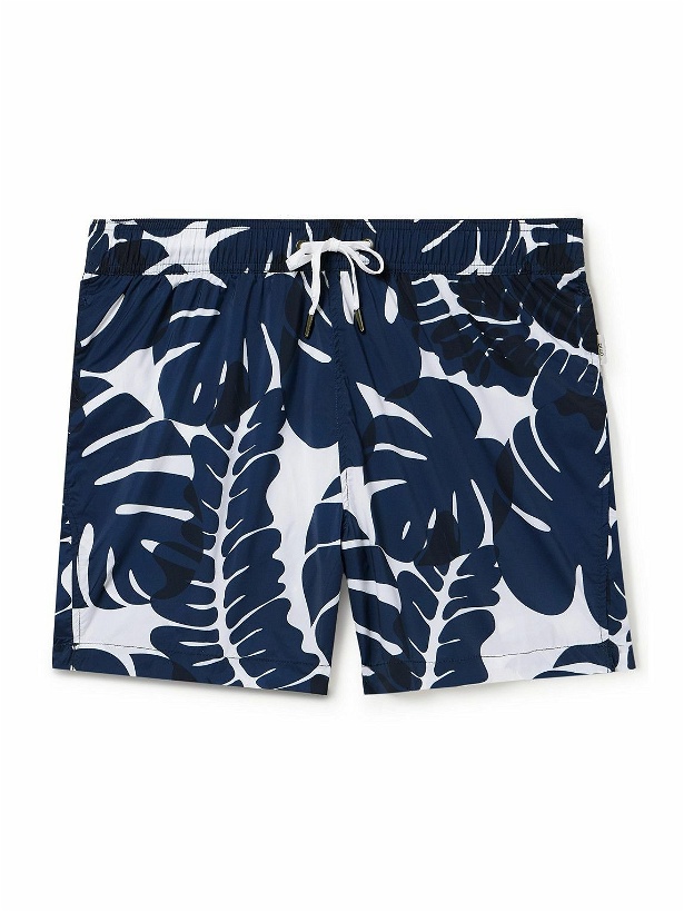 Photo: Onia - Straight-Leg Mid-Length Floral-Print Swim Shorts - Blue