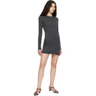 Jil Sander Gray Long Sleeves Crew Neck Double Layer Minidress