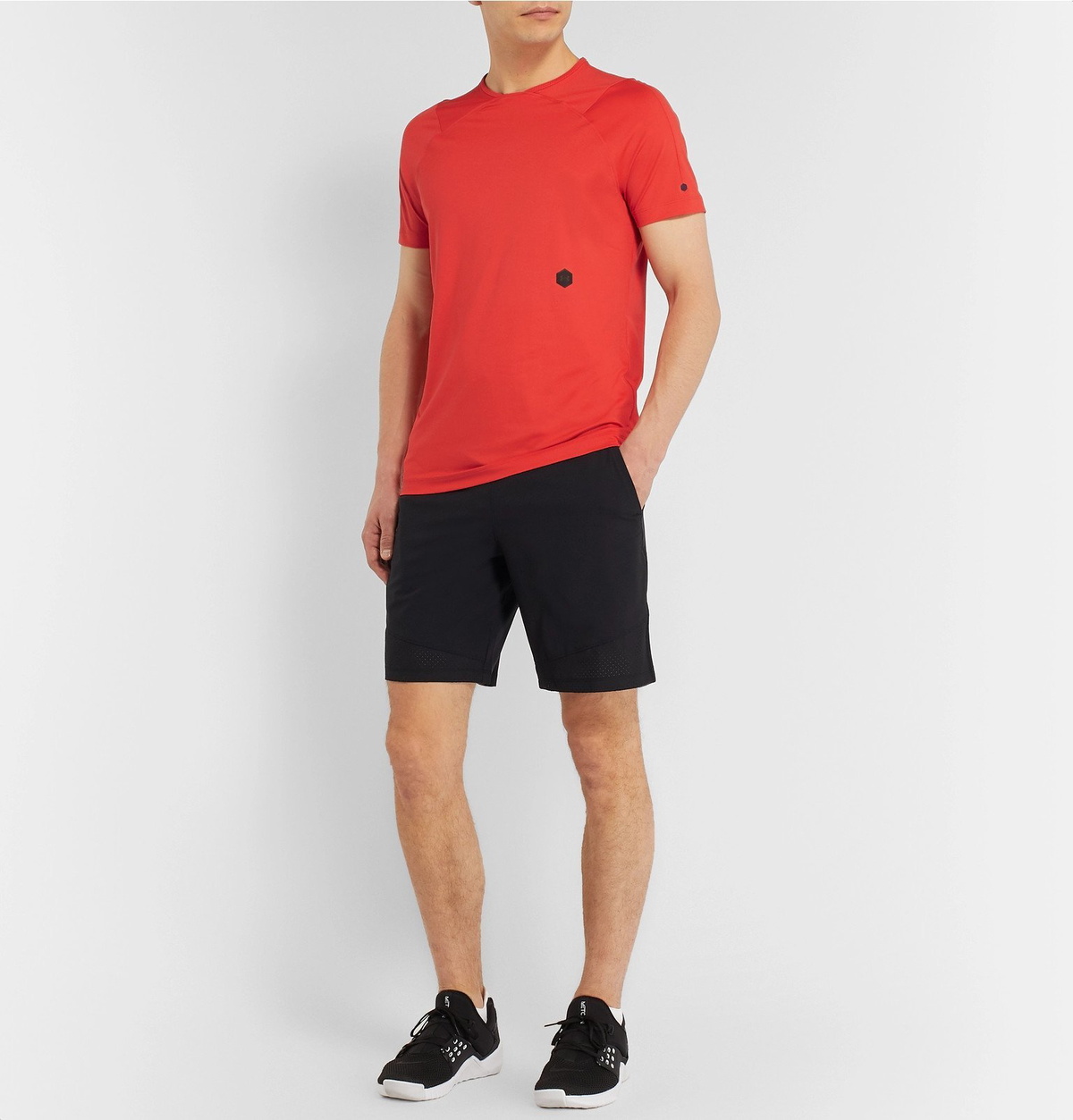 Under Armour - UA Rush Mesh-Panelled Cellient Stretch Tech-Jersey T-Shirt -  Red Under Armour