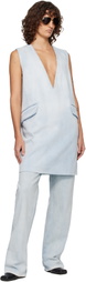 MM6 Maison Margiela Blue Flap Pocket Denim Minidress