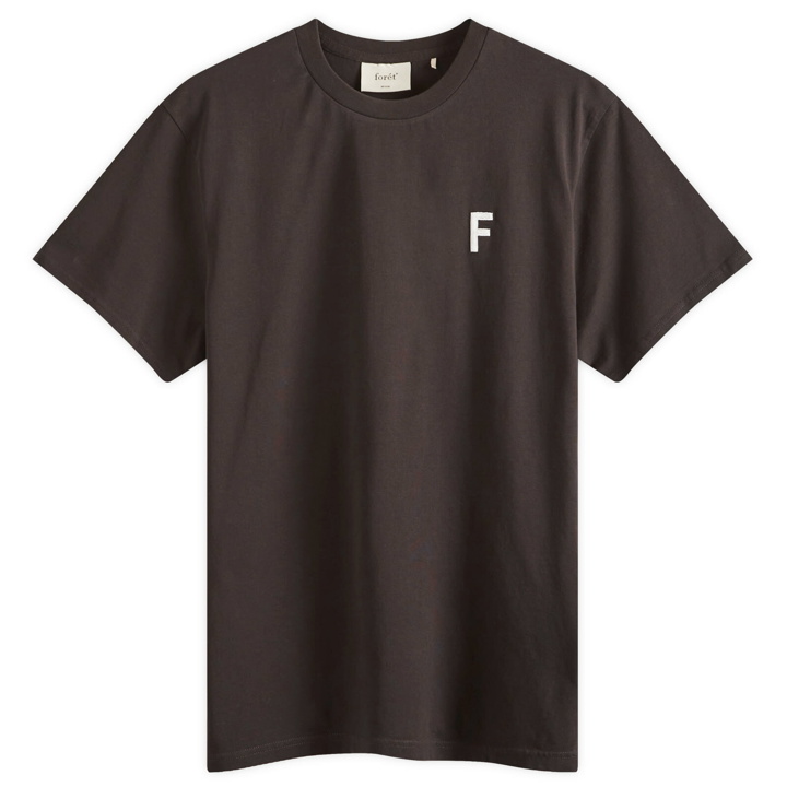 Photo: Foret Men's Ponder Logo T-Shirt in Washed Black