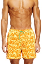 Diesel Swim shorts with all-over logo print - Swim shorts Mens in Yellow