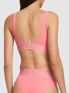 VERSACE Greca Logo Bikini Top with strap