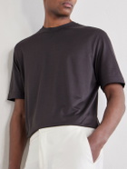 Zegna - Cotton and Silk-Blend T-Shirt - Brown