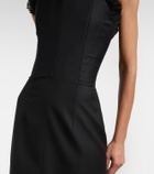 McQueen Ruffled wool gabardine cocktail dress