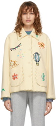 SJYP Beige Festival Embroidery Jacket