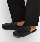 Bottega Veneta - Intrecciato Leather Backless Loafers - Black