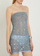 Roberta Einer Embellished Lace Mini Dress Blue