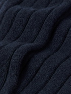 Johnstons of Elgin - Ribbed Cashmere-Blend Socks - Blue
