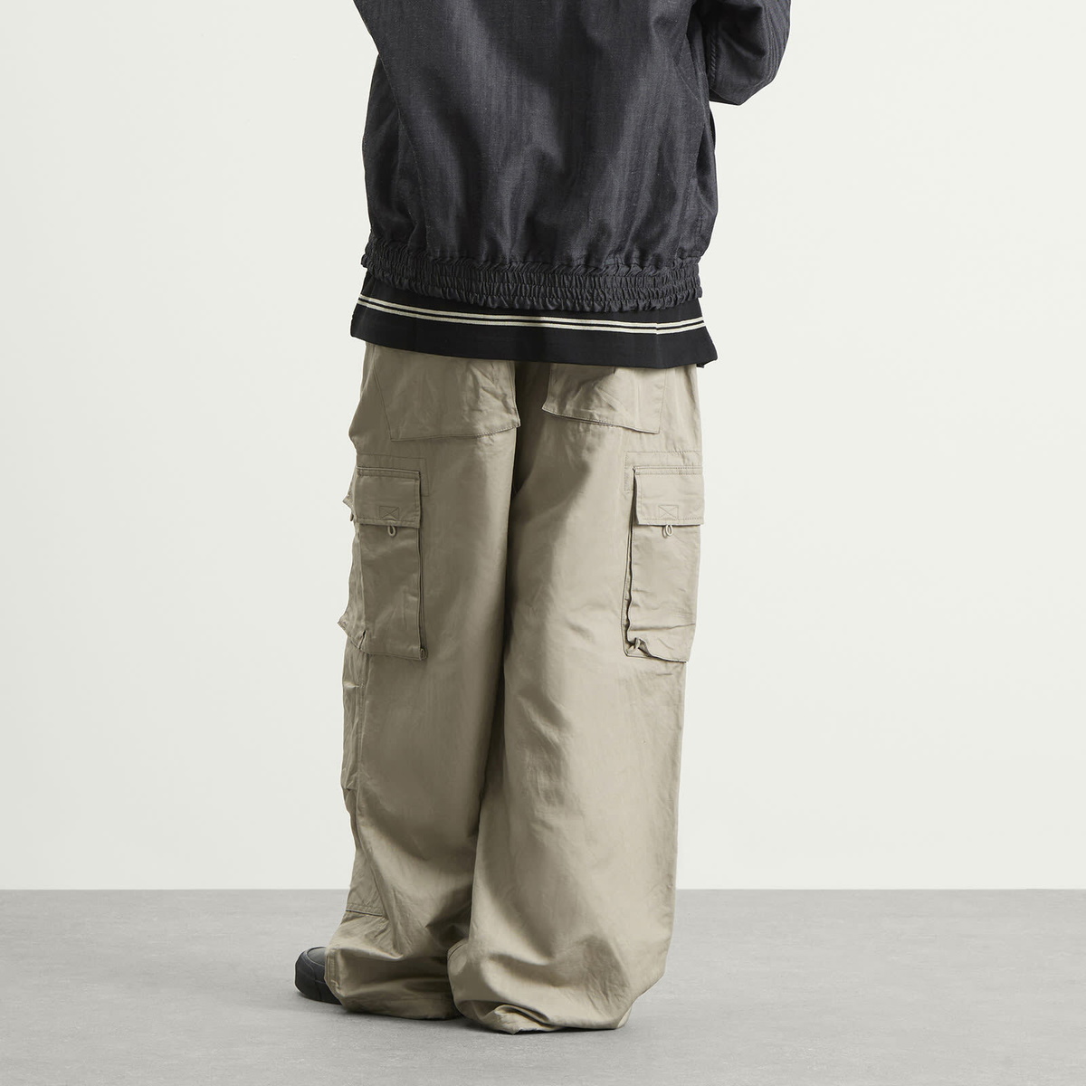 Comme des Garçons Homme Men's Linen Twill Trousers in Grey X Beige