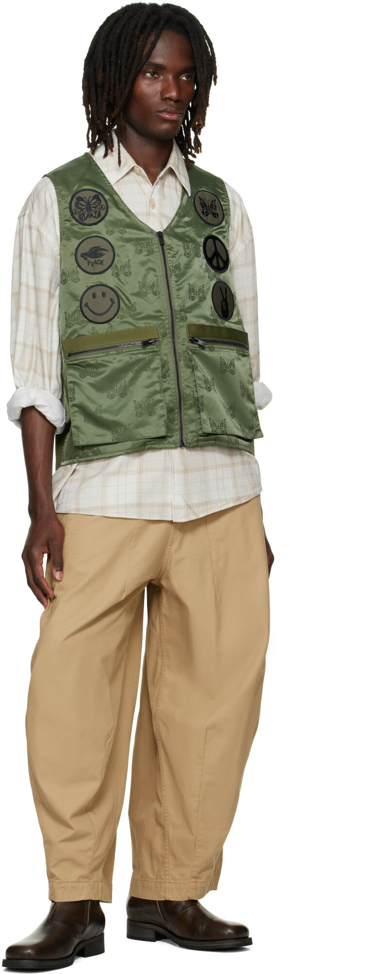 NEEDLES Khaki H.D. Military Trousers