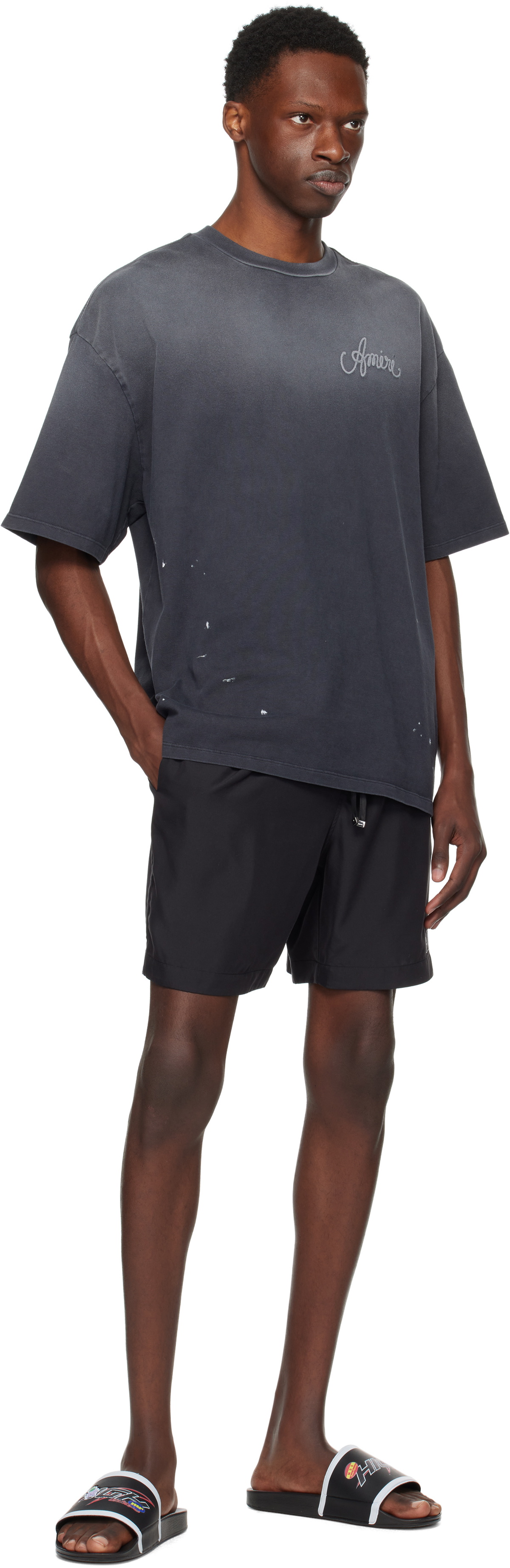 Tシャツ・カットソー Amiri Design Studio Amiri T-shirt AMIRI Gray 'AMIRI Design Studio' T-shirt Amiri