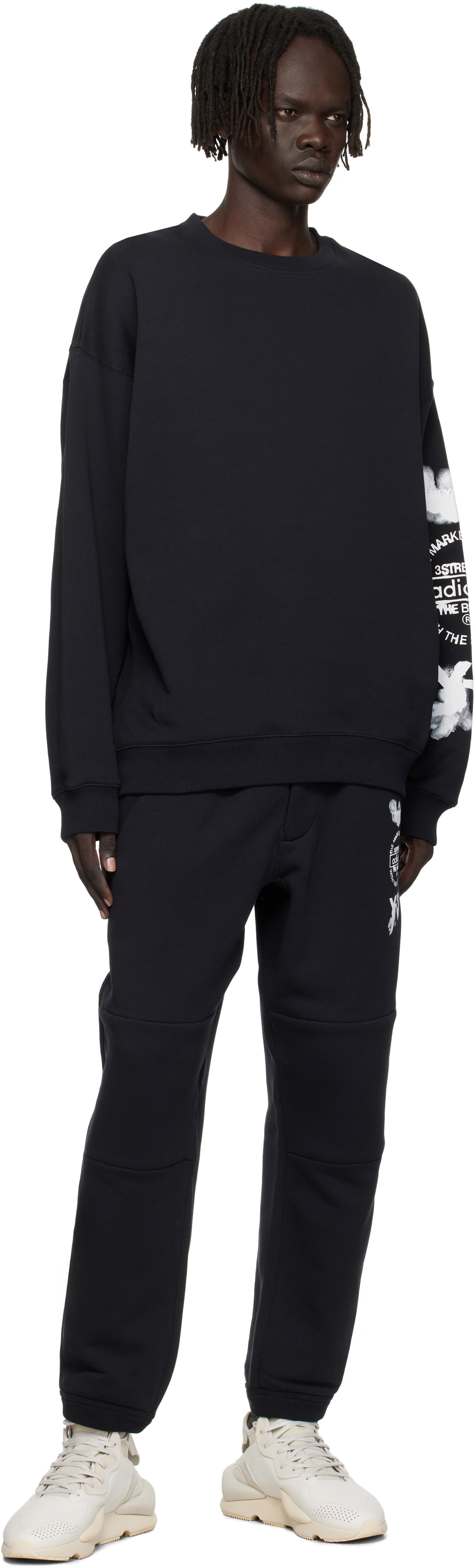 Y-3 Black Graphic Crew Sweatshirt