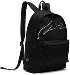 Lacoste Black Canvas Neocroc Print Backpack