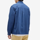 Folk Men's Patch Overshirt in Blue Crinkle