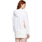 Courreges White Stripe Logo Snap Hoodie