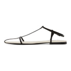 Jil Sander Black and White Middle Strap Pointy Toe Flat Sandals