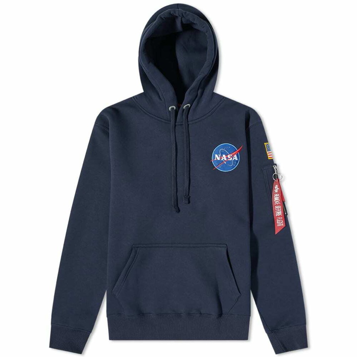 Photo: Alpha Industries Men's Space Shuttle Hoodie in Replica Blue