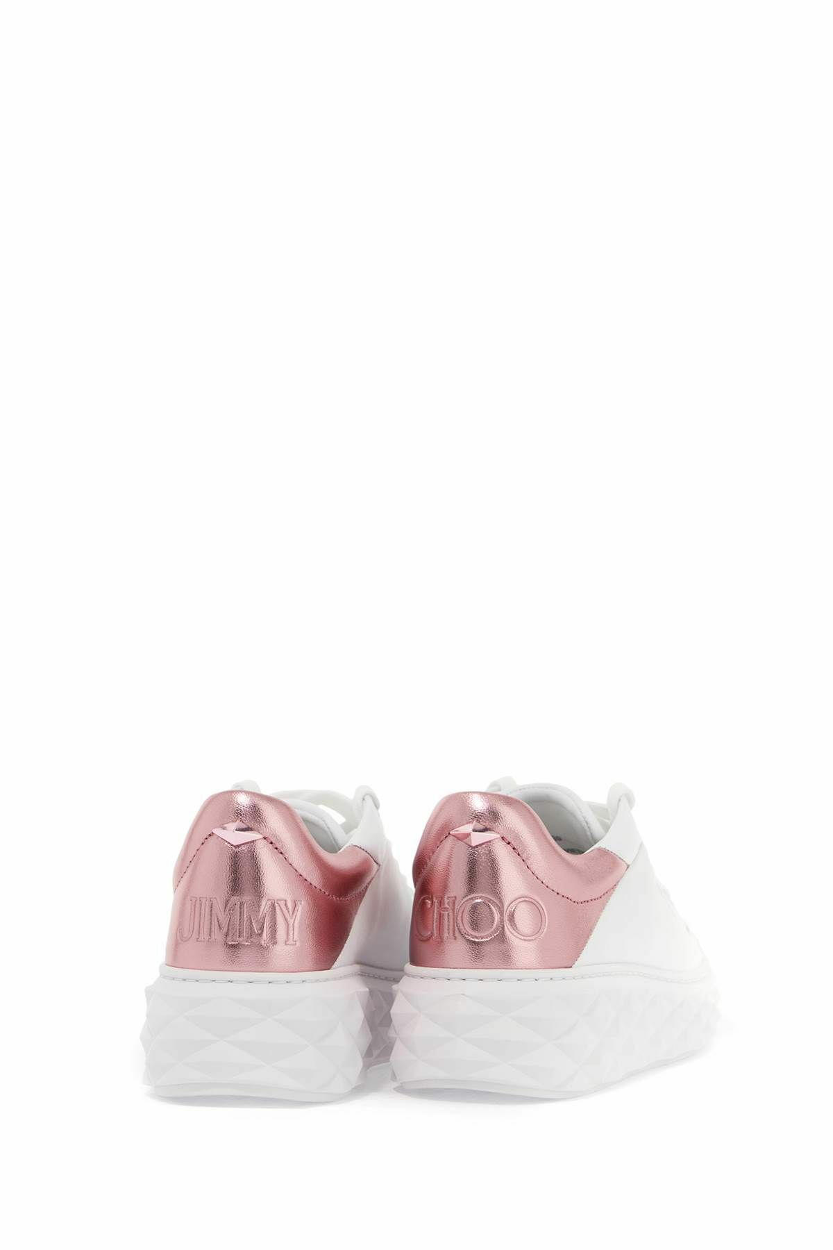 スニーカー JIMMY CHOO Women Sneakers DIAMOND MAXI F II IVRX WHITE ROSE Diamond Maxi/F II | White & Rose Nappa Leather Glitter