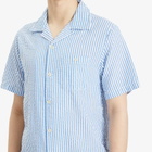 Dubbleware Men's Quincy Seersucker Vacation Shirt in Navy