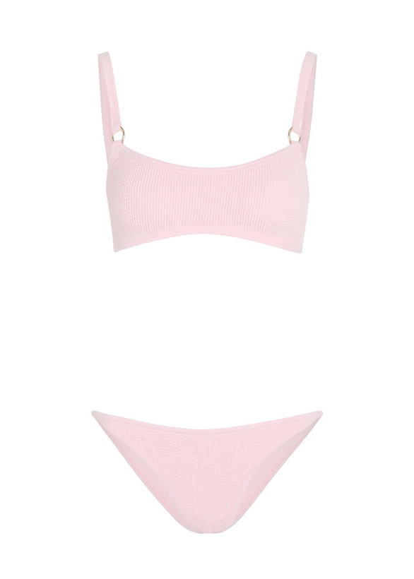Photo: Hunza G Iris Gold-hoop Crinkle Bikini - Light Pink - One Size