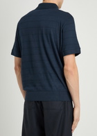 Oliver Spencer Glendale Fine-knit Polo Shirt Navy