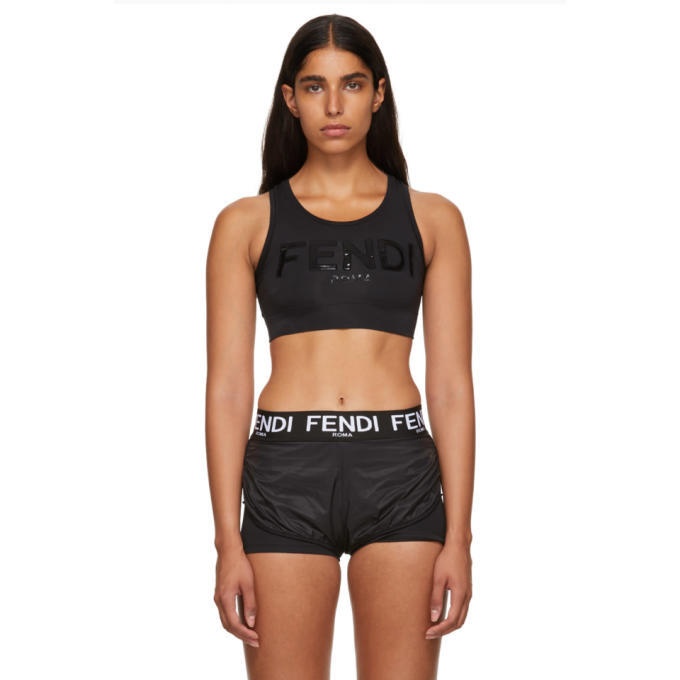 Fendi Printed Sports Bra ($255) ❤ liked on Polyvore featuring