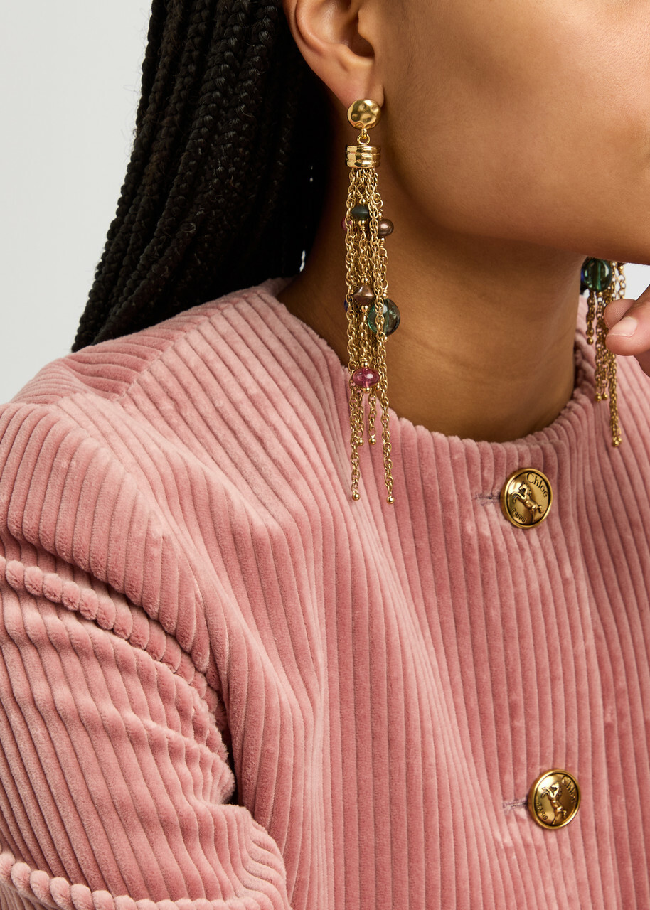 Chloe The Pompoms Tassel Drop Earrings - Gold - One Size Chloe