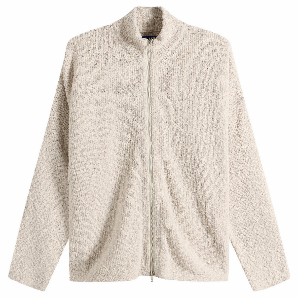 Picante Men's Boucle Funnel Zip Through Knit in Grey